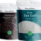 Viva Doria Malabar Black Peppercorns, Whole Black Pepper, Black Peppercorn, 12 Oz And Pure Sea Salt, Coarse Grain, 2 Lb, For Grinder Refills, 2 Piece Set
