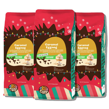 Crazy Cups Flavored Ground Decaf Eggnog Coffee, Decaffeinated Caramel Eggnog Coffee In 10 Oz Bag, For Brewing Flavored Hot Or Ic