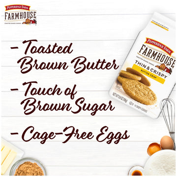Pepperidge Farm Farmhouse Thin & Crispy Butter Crisp Cookies, 6.9 Oz Bag