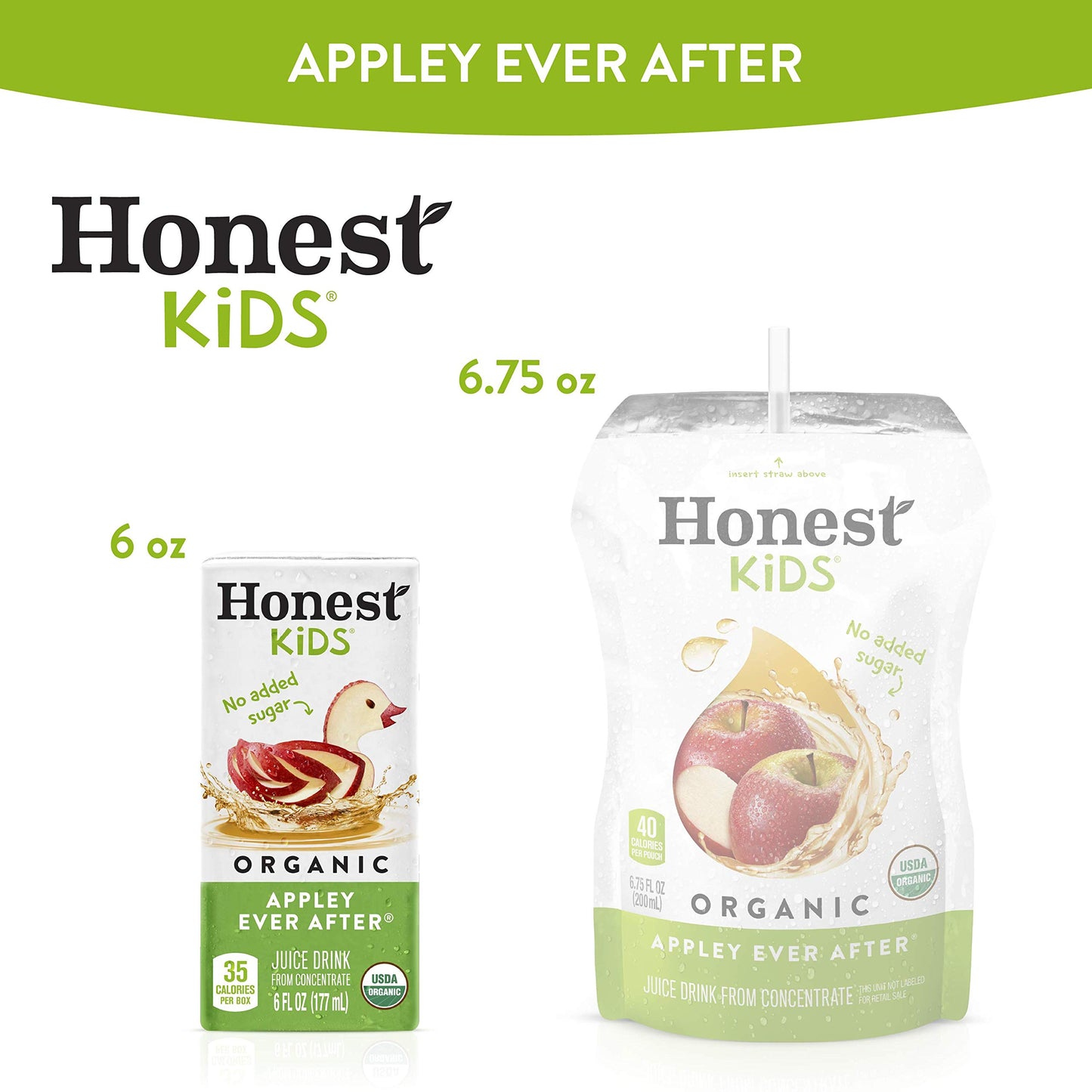Honest Kids Organic Juice Drink, Apple, 6 Fl Oz Juice Boxes, Pack of 40