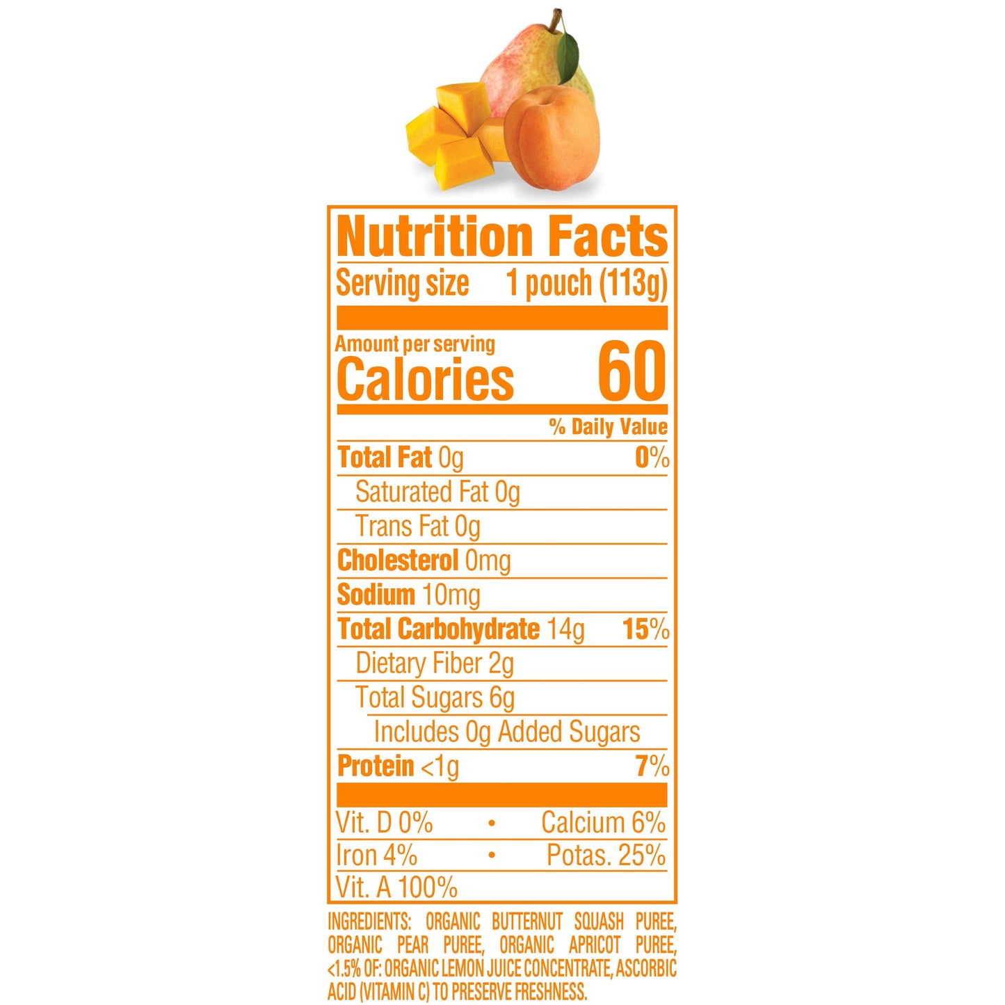 Happy Baby Organics Stage 2 Baby Food Pouches, Gluten Free, Vegan & Healthy Snack, Clearly Crafted Fruit & Veggie Puree, Mango, 4 Ounces (Pack Of 16)