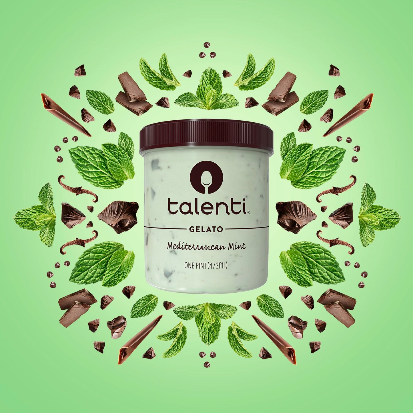 Talenti Gelato For a Delicious Frozen Dessert Mediterranean Mint Made with Non-GMO Ingredients 1 pint