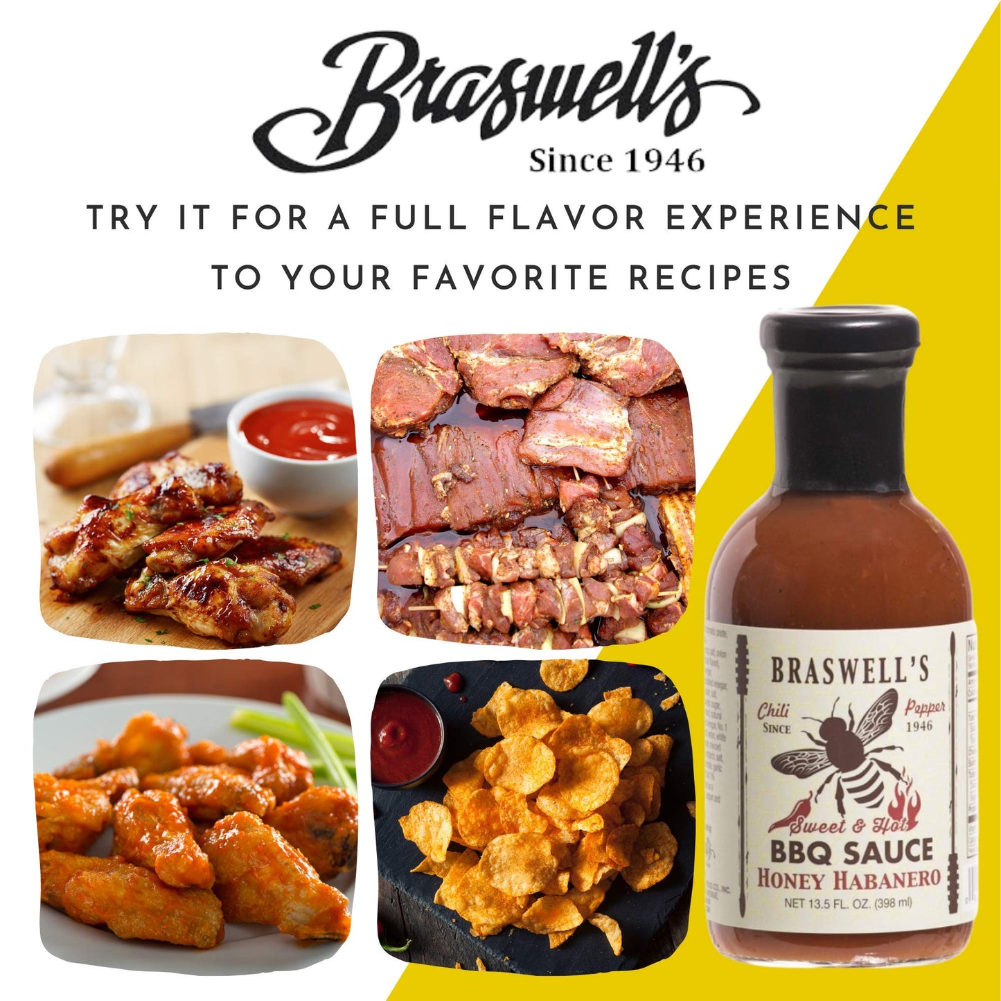 Braswell Sauce Barbeque Honey Habanero, 13.5 Oz