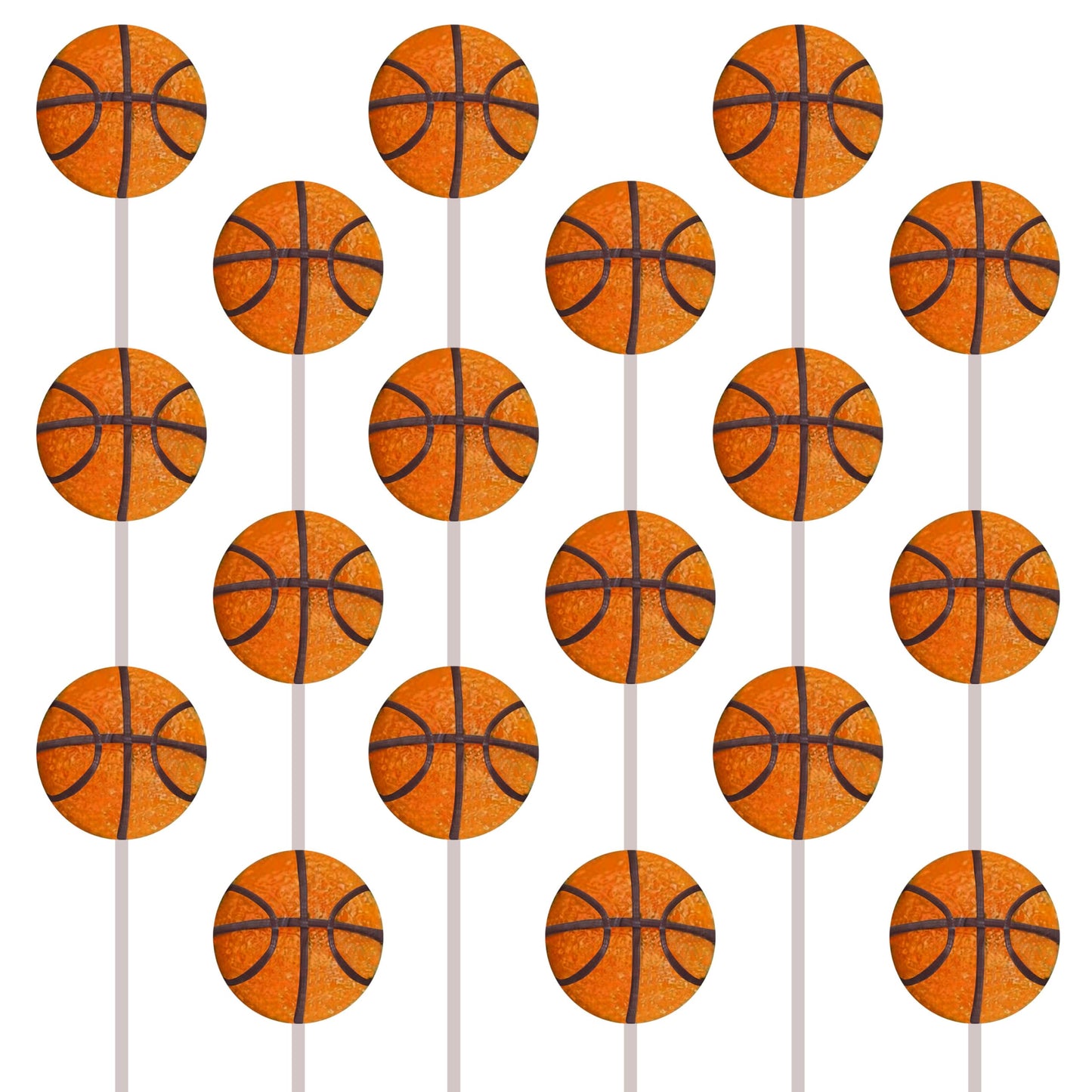 Basketball Candy Lollipops - 18 Count Individually Wrapped Suckers - Great for Basketball Party Favors - Sports Snacks - Basketb