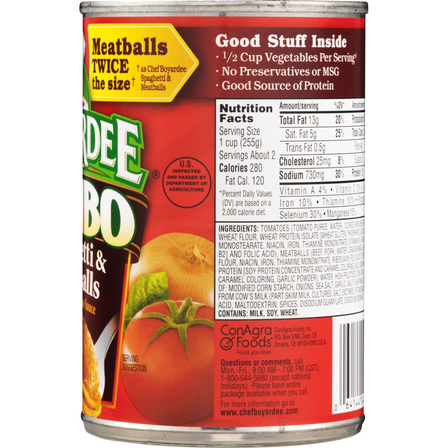 B'Chef Boyardee, Jumbo Spaghetti And Meatballs, 14.5-Ounce Can (Pack Of 6)'