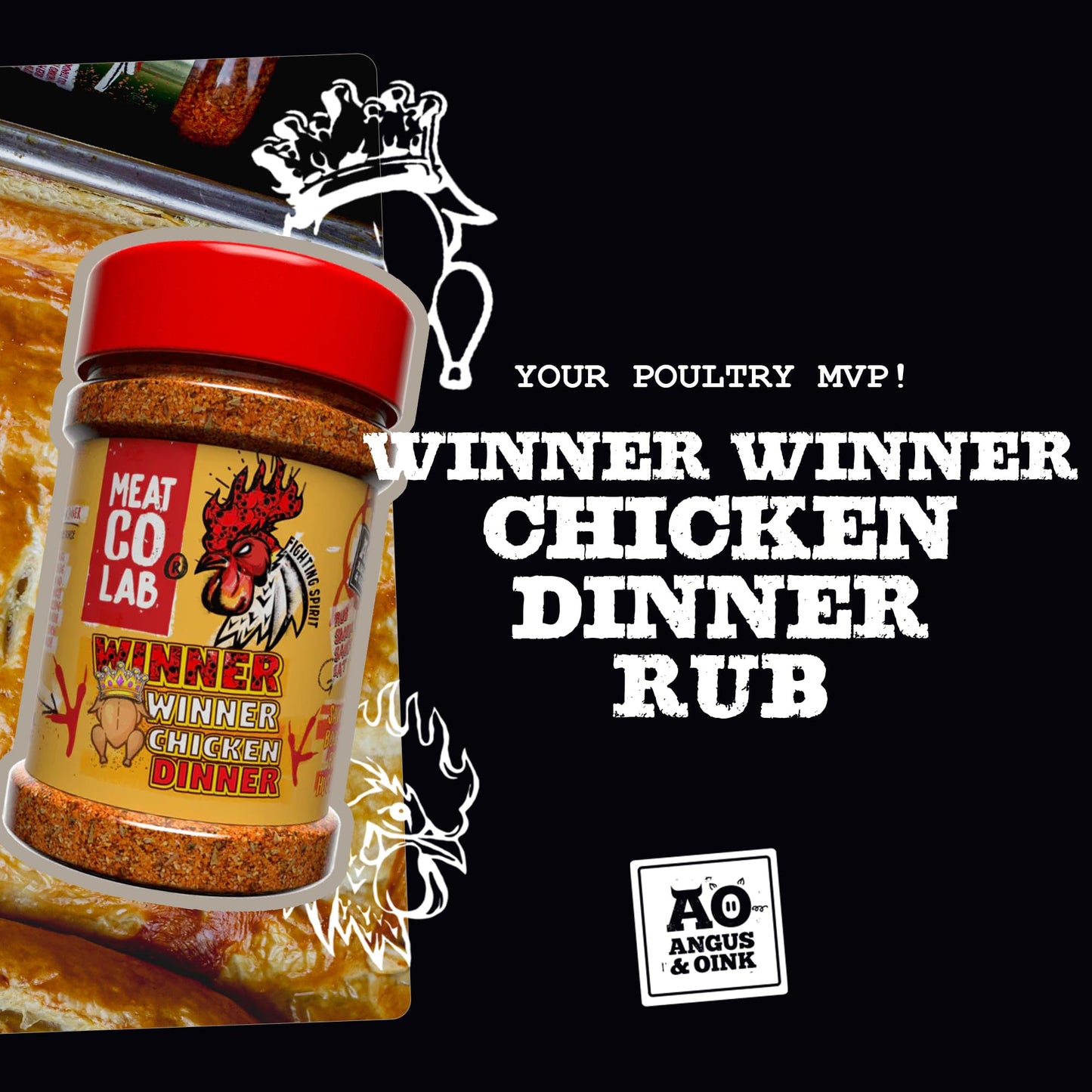Angus & Oink Chicken Dinner Rub, Gluten-Free, 220g (7.76 Ounce) - Ideal for Roast Chicken & Wings