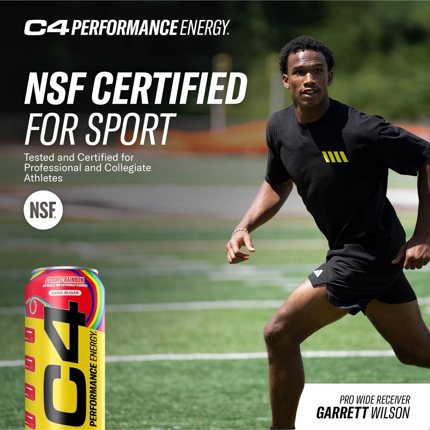 Cellucor C4 Performance Energy Drink | Cosmic Rainbow | Zero Sugar Carbonated Preworkout Energy | 200Mg Caffeine With Beta Alanine | 16 Fl Oz (12 Pack), Packaging May Vary