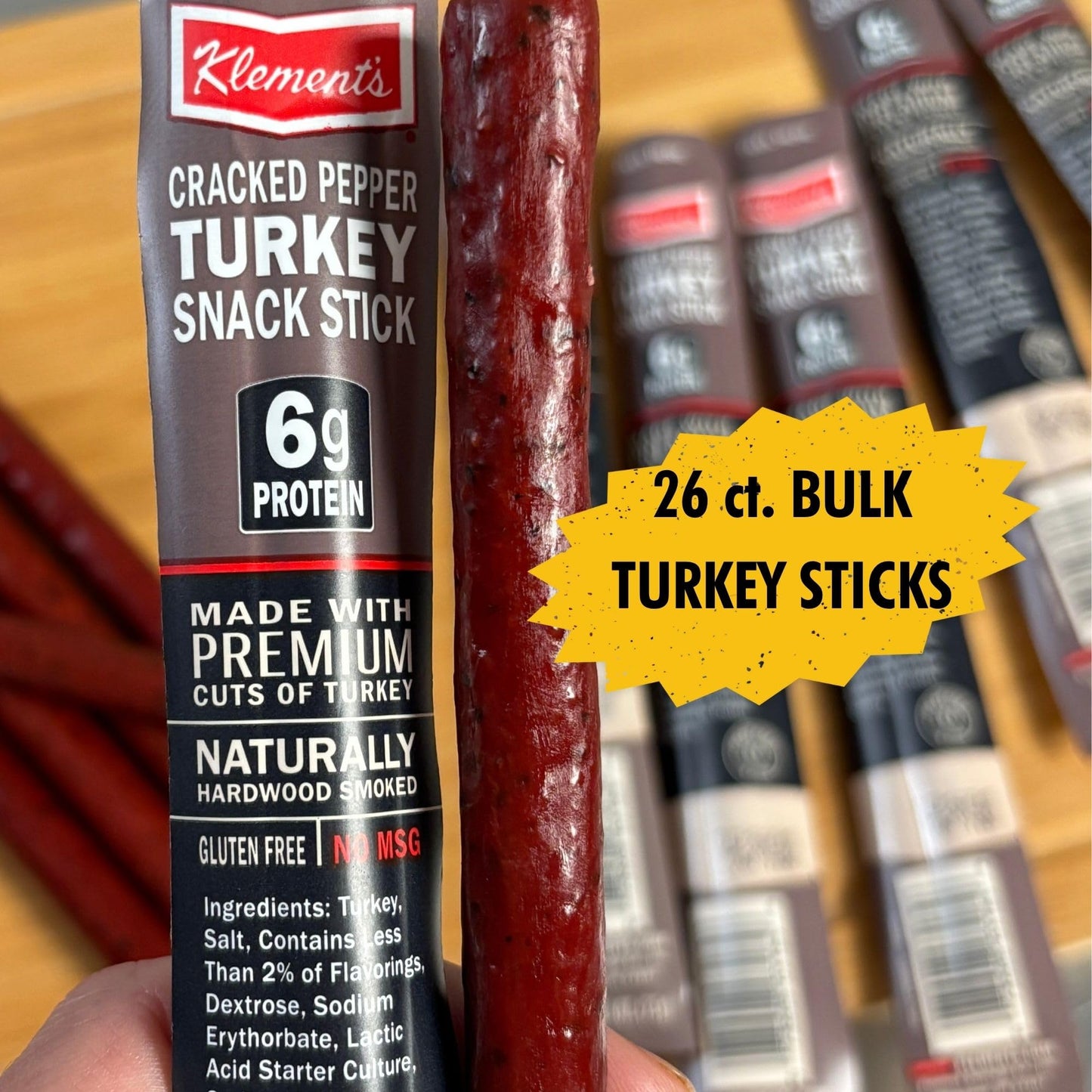 Jerky.Com  Ed Pepper Turkey Snack Sticks 26 Pack (24 + 2 Bonus) | 6G Protein, 90 Calories, Gluten-Free, Individually Wrapped, Keto Friendly, Low Carb Snack | Naturally Hardwood Smoked Jerky Meat Sticks | Gifts For Men