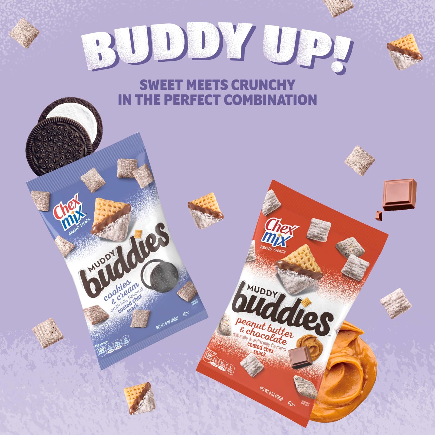 Chex Mix Muddy Buddies Cookies and Cream 4.25 oz (Pack of 7)