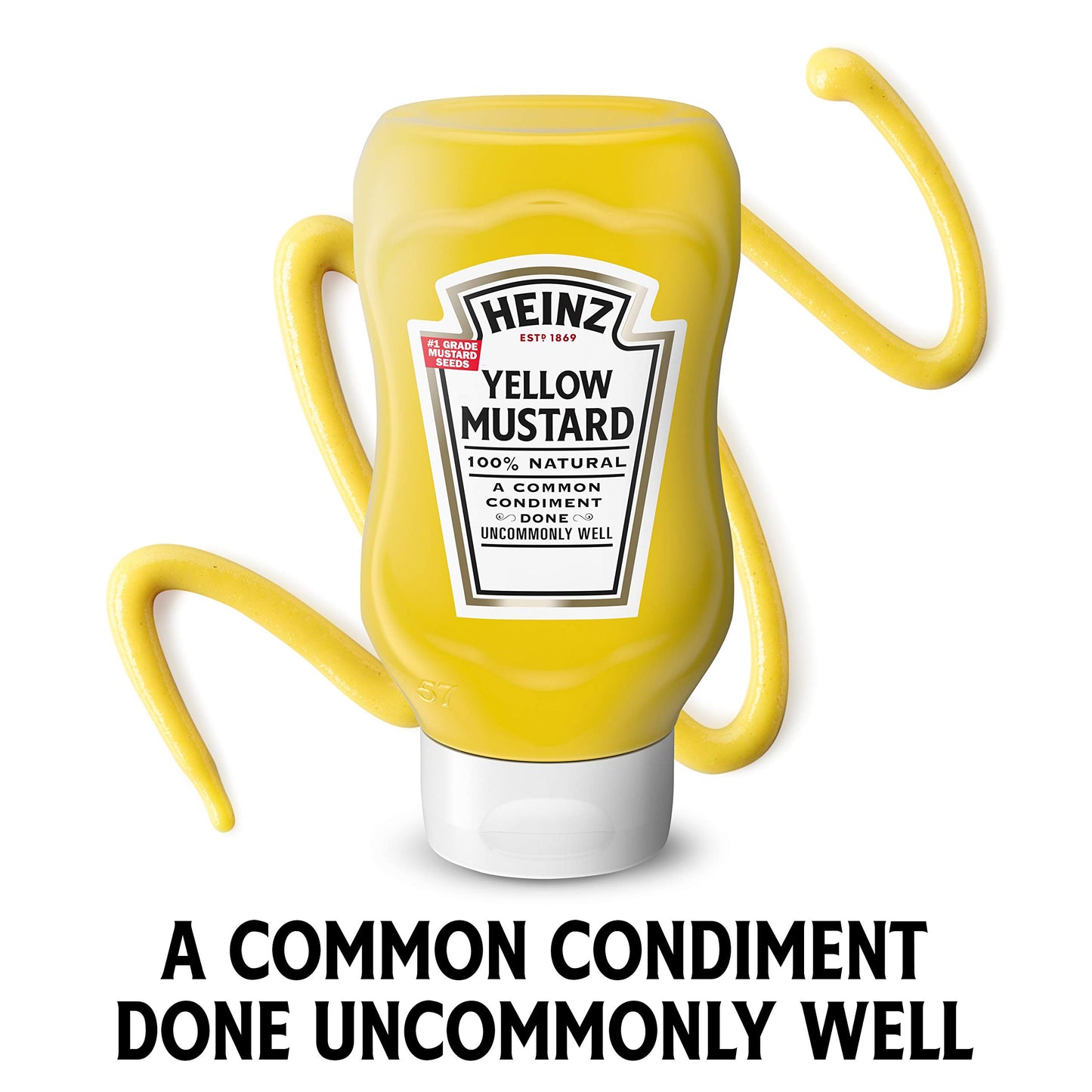 Heinz 100% Natural Yellow Mustard (12 Ct Pack, 14 Oz Bottles)