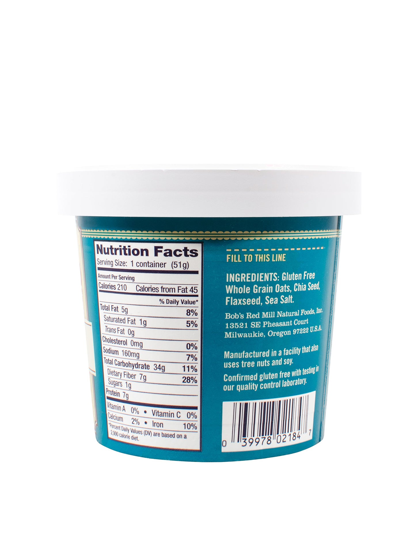 Bobs Red Mill Classic Oatmeal Cup, 1.81 Ounce - 12 per case.