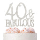 Crystal Creations 40 Cake Topper - Premium Silver Metal, Sparkly Rhinestone, 1 Count
