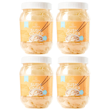 HOMTIEM Pickled Sushi Ginger, Sweetened with Stevia, Fat Free, Sugar Free, 48 Oz (4 Jars of 12 Oz)