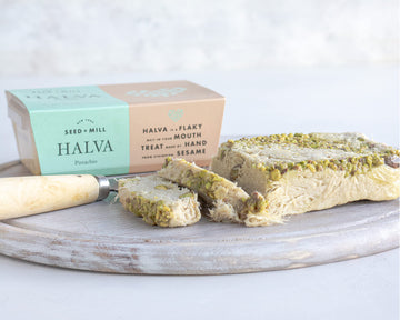 Seed + Mill - Halva - Pistachio - Vegan, Kosher & Gluten Free; Enjoy This Soft, Fudgelike Candy Made From Sesame Paste & Pistach