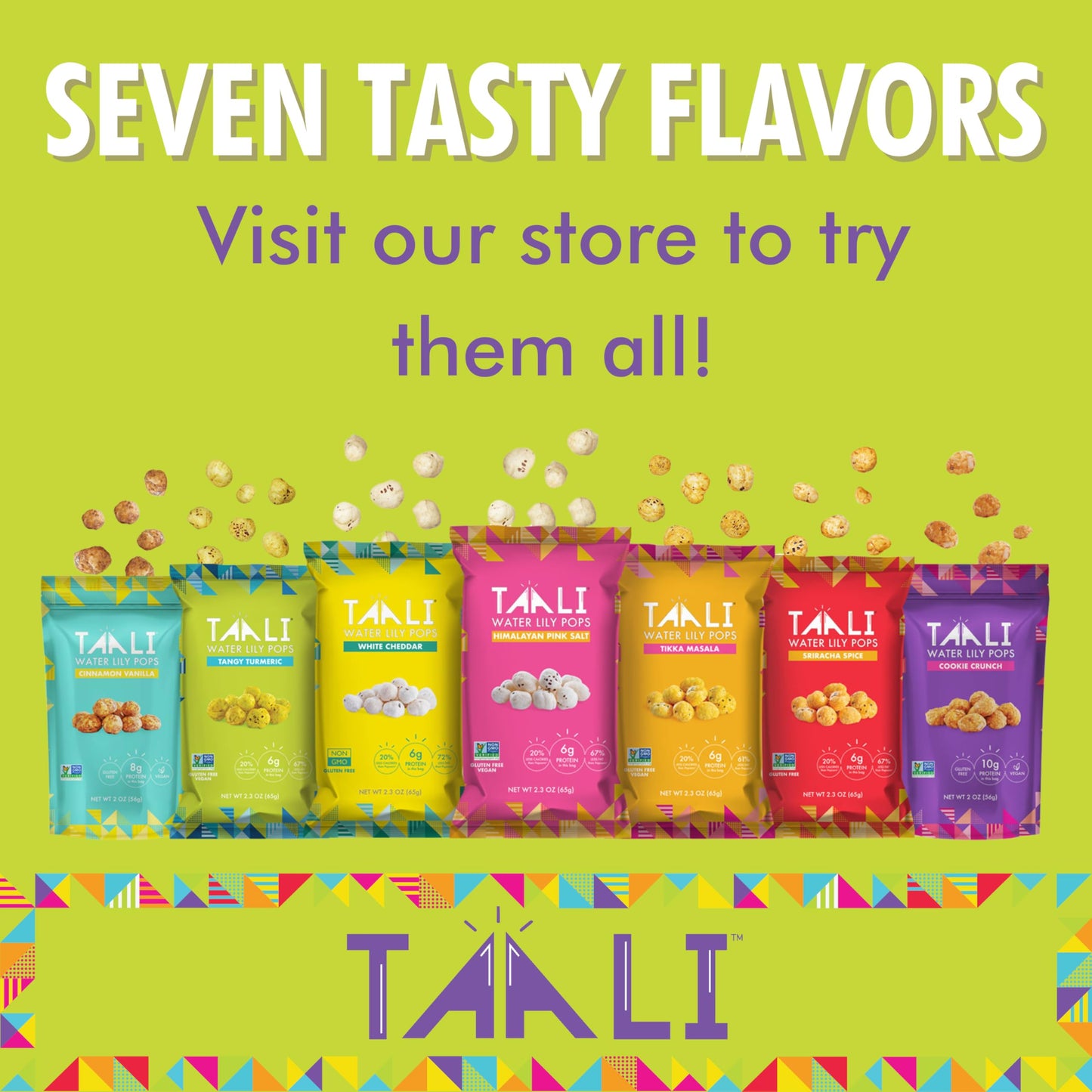 Taali 4-Flavor Variety Water Lily Pops (4-Pack) - Roasted Fox Nuts Makhana Snack | Crunchy Indian Healthy Snacks | Protein-rich,