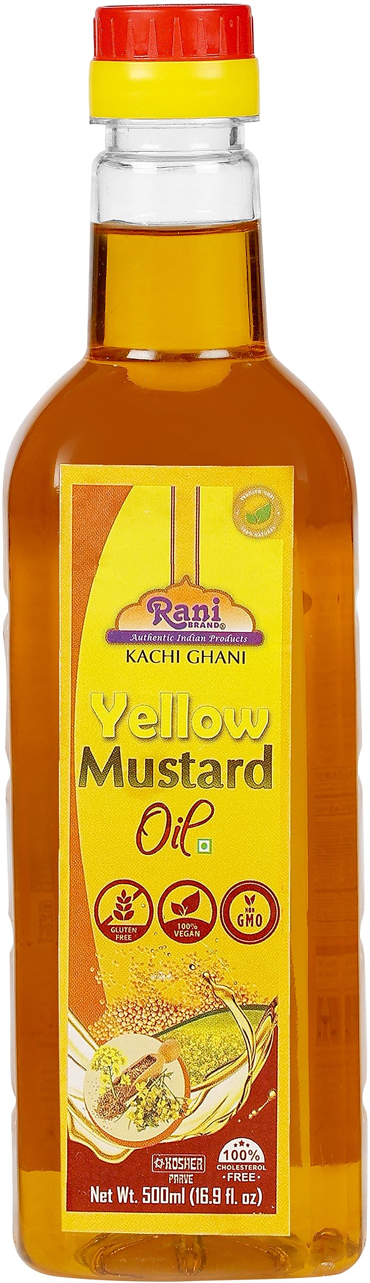 Rani Yellow Mustard Oil (Kachi Ghani) 16.9 Ounce (500ml) NON-GMO | Gluten Free | Vegan | 100% Natural | Kosher