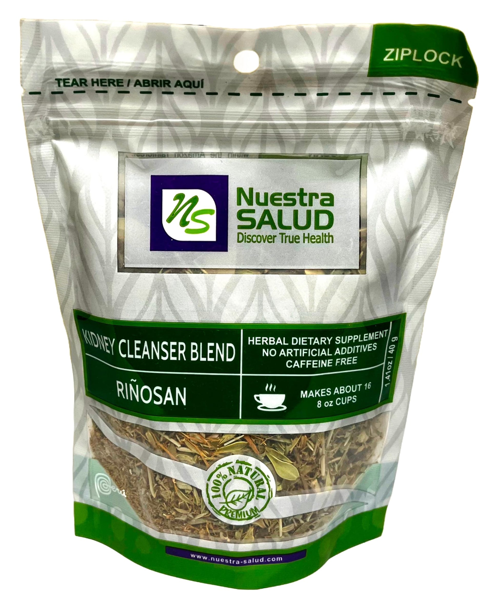Kidney Cleanse Tea Natures Stone Breaker Herbal Tea Rinosan Te Blend From Peru For The Maintenance Of Good Health - Zip-Lock (40G) 1.41Oz - 100% Natural - Herbal Infusion