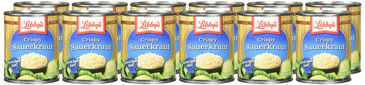 Libby'S Crispy Sauerkraut | Classic Barrel Aged Tangy-Sour Taste | Crunchy | Translucent Golden Color | Shredded White Cabbage,