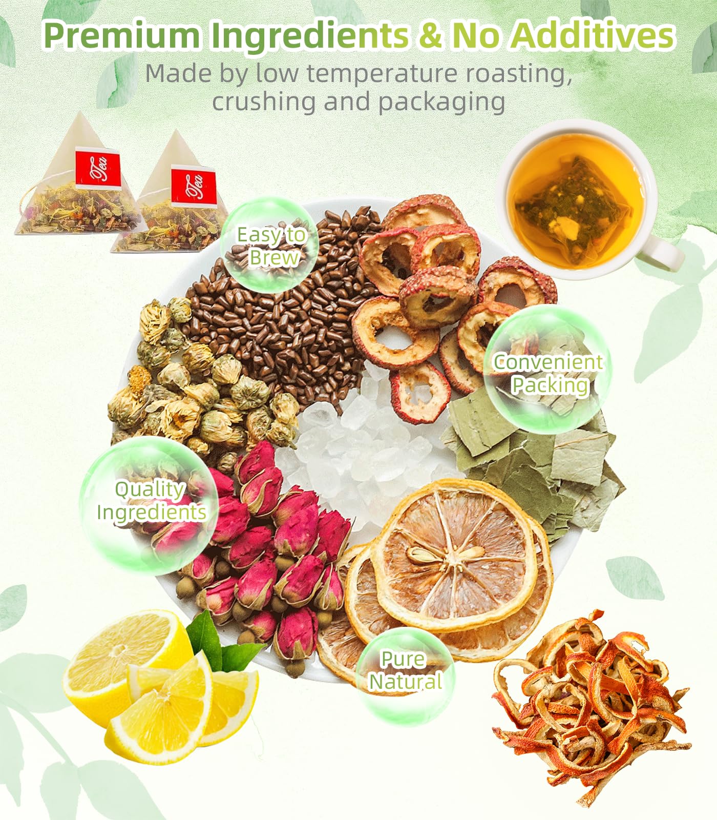 Generic Winter Melon Lotus Leaf Tea - 70 Bags Blend with Chrysanthemum, Orange Peel, Buckwheat, and More