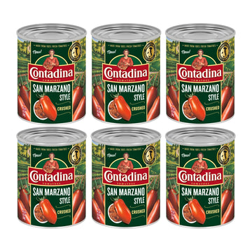 Contadina San Marzano Style Crushed Tomatoes, 28 Oz (Pack Of 6 Cans)