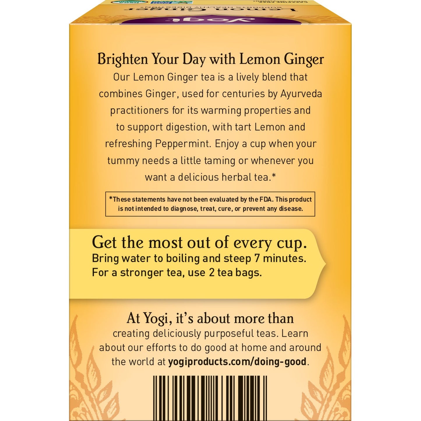 Yogi Tea Lemon Ginger Tea - 16 Tea Bags per Pack (4 Packs) - Organic Ginger Root Tea to Support Healthy Digestion - Includes Lem