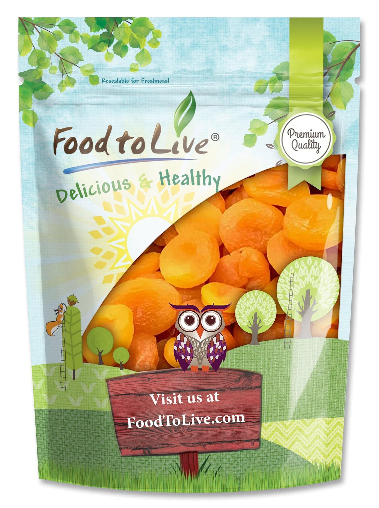 Food to Live - Dried Apricots, 4 Pounds Kosher, Vegan, Bulk, Product of Turkey