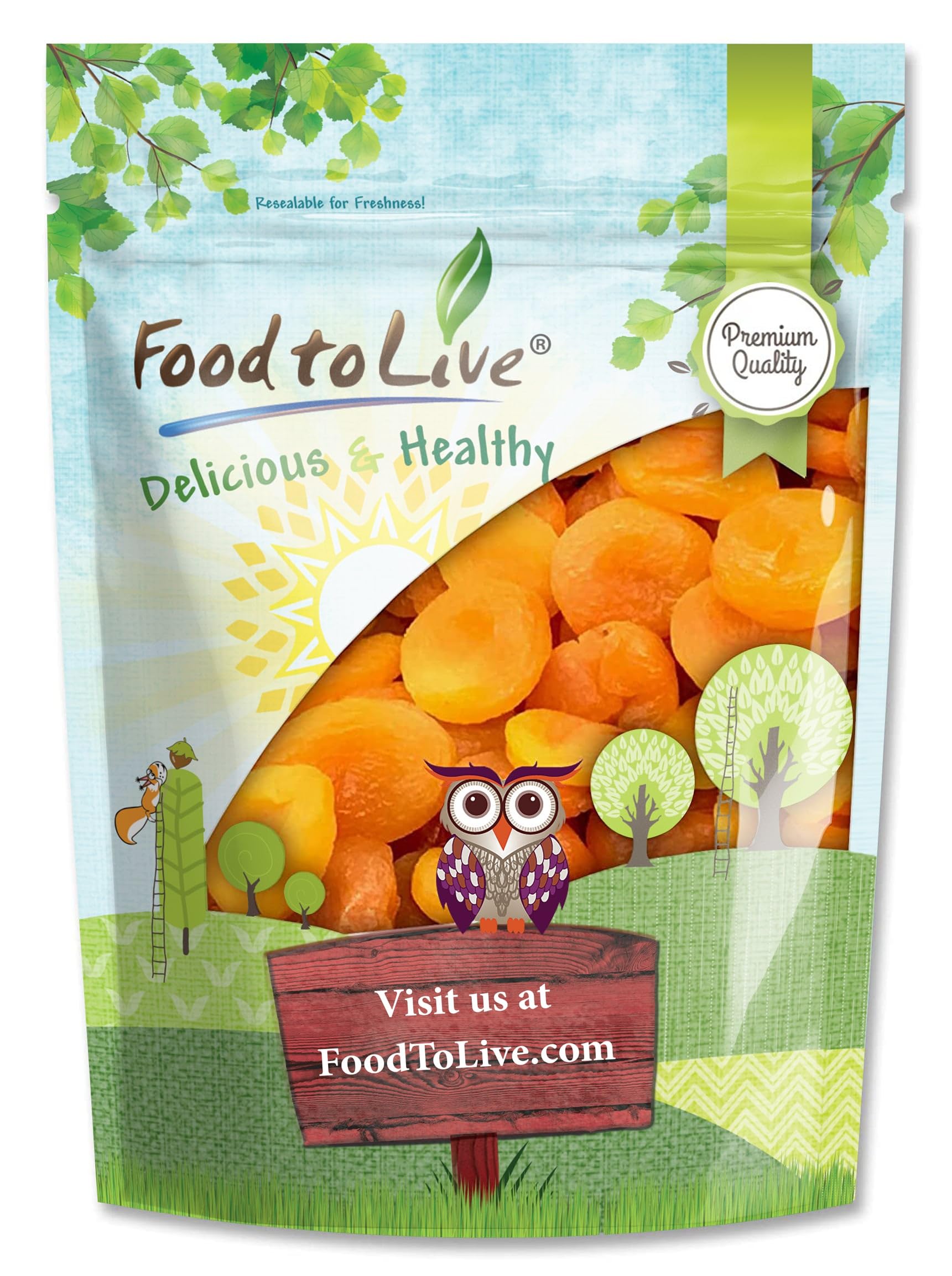 Food to Live - Dried Apricots, 4 Pounds Kosher, Vegan, Bulk, Product of Turkey