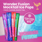 Wonder Fusion Non-Alcoholic Cocktail Freeze Pops Variety Pack - 16 Ice Pops, Margarita, Strawberry Daiquiri, Pina Colada, Cosmopolitan