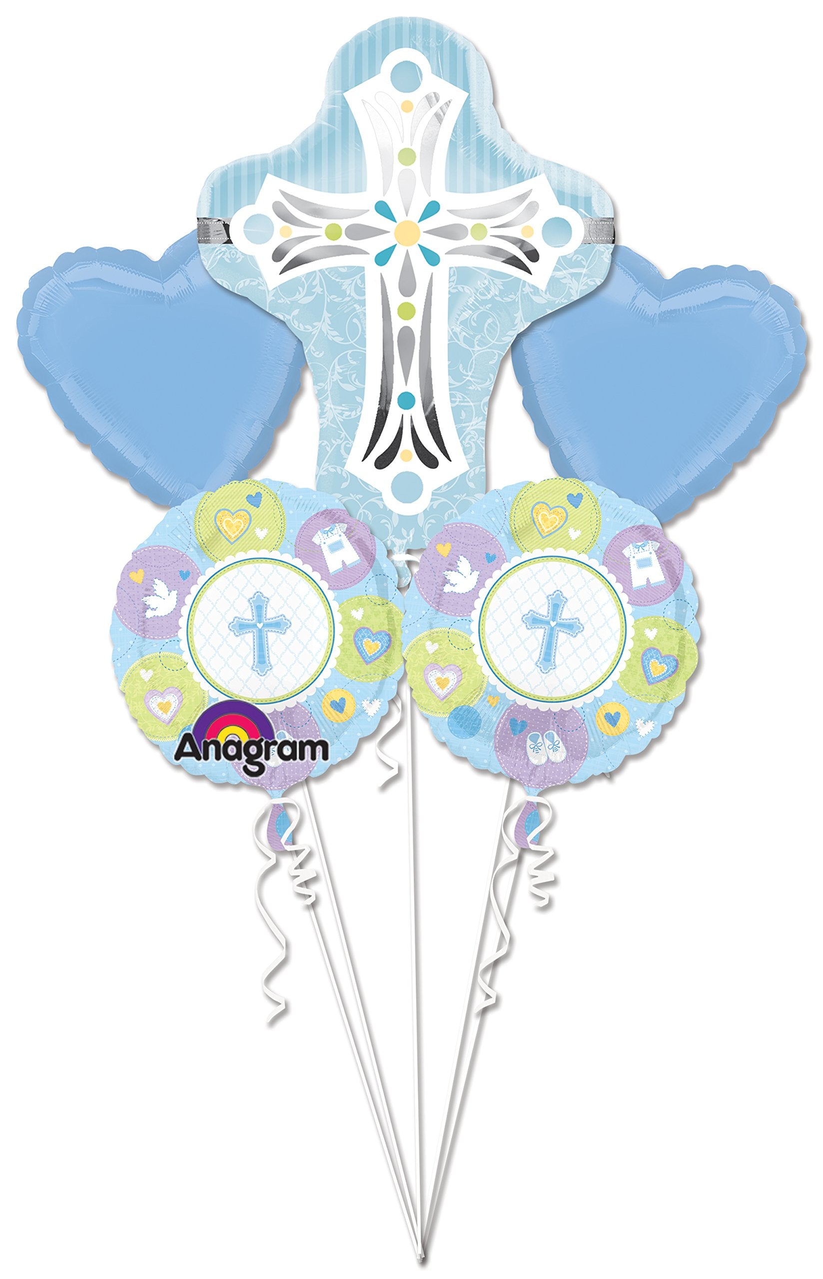 Anagram International Blue Cross Bouquet, Multicolor