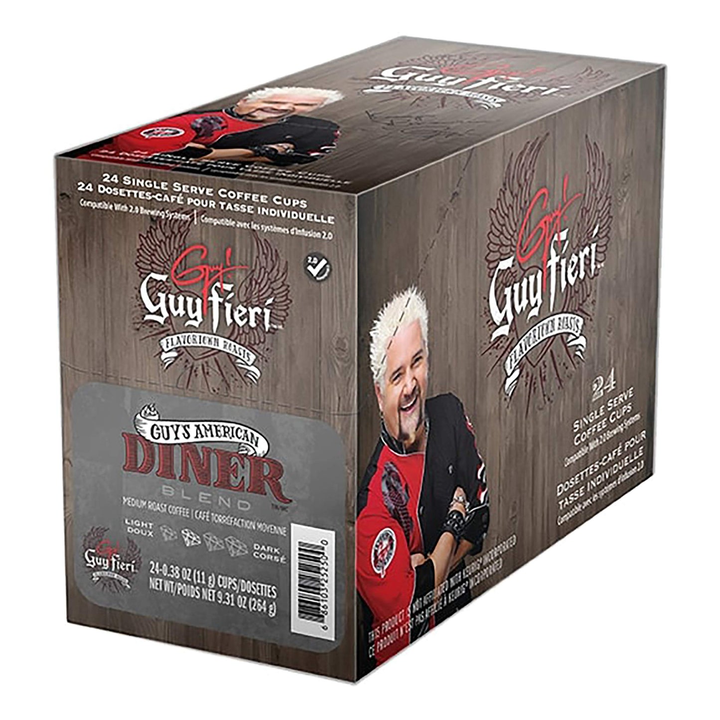 Guy Fieri Flavortown Roasts Coffee Pods, American Diner Blend, Medium Roast, 24 Count for Keurig K Cup Machines