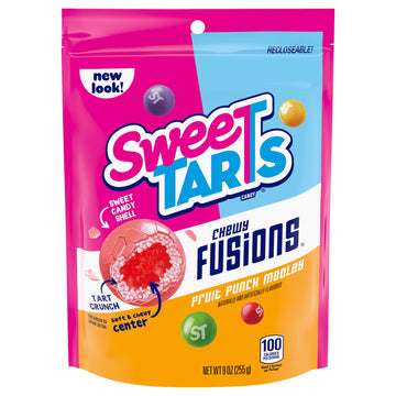 Sweetarts Chewy Fusions Candy, Fruit Punch Medley, Sweet And Tart, 9 Ounce