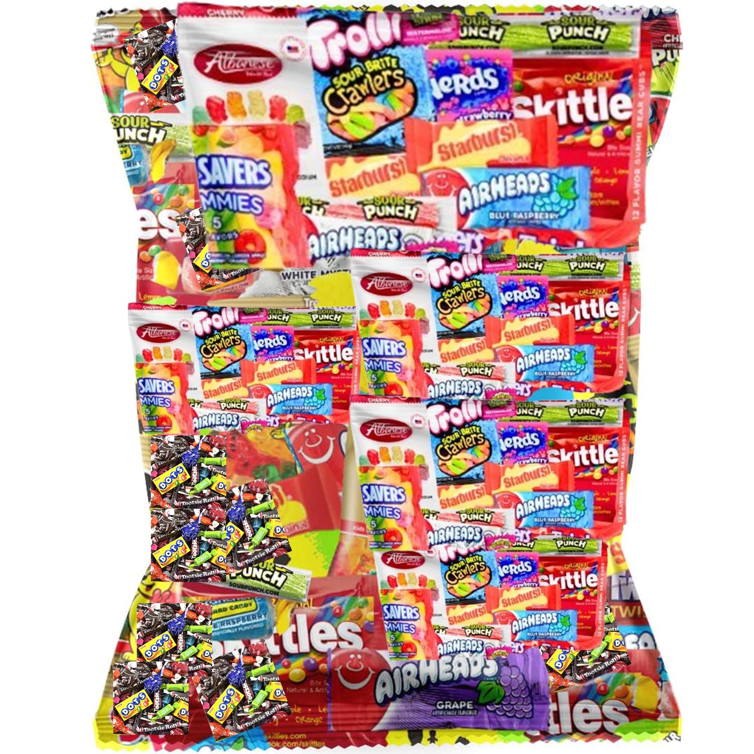 Bulk Assorted Fruit Candy - Starburst, Skittles, Fish, Air Heads, Jolly Rancher, Sour Punch, Gold-Bears Gummi Bears & Twizzlers,