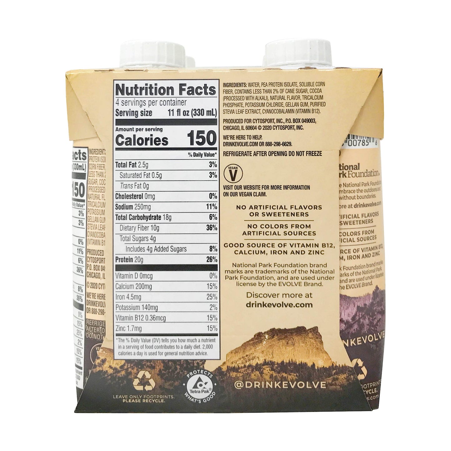 Evolve Mellow Mocha Protein Shake 4Pk, 11 Fz