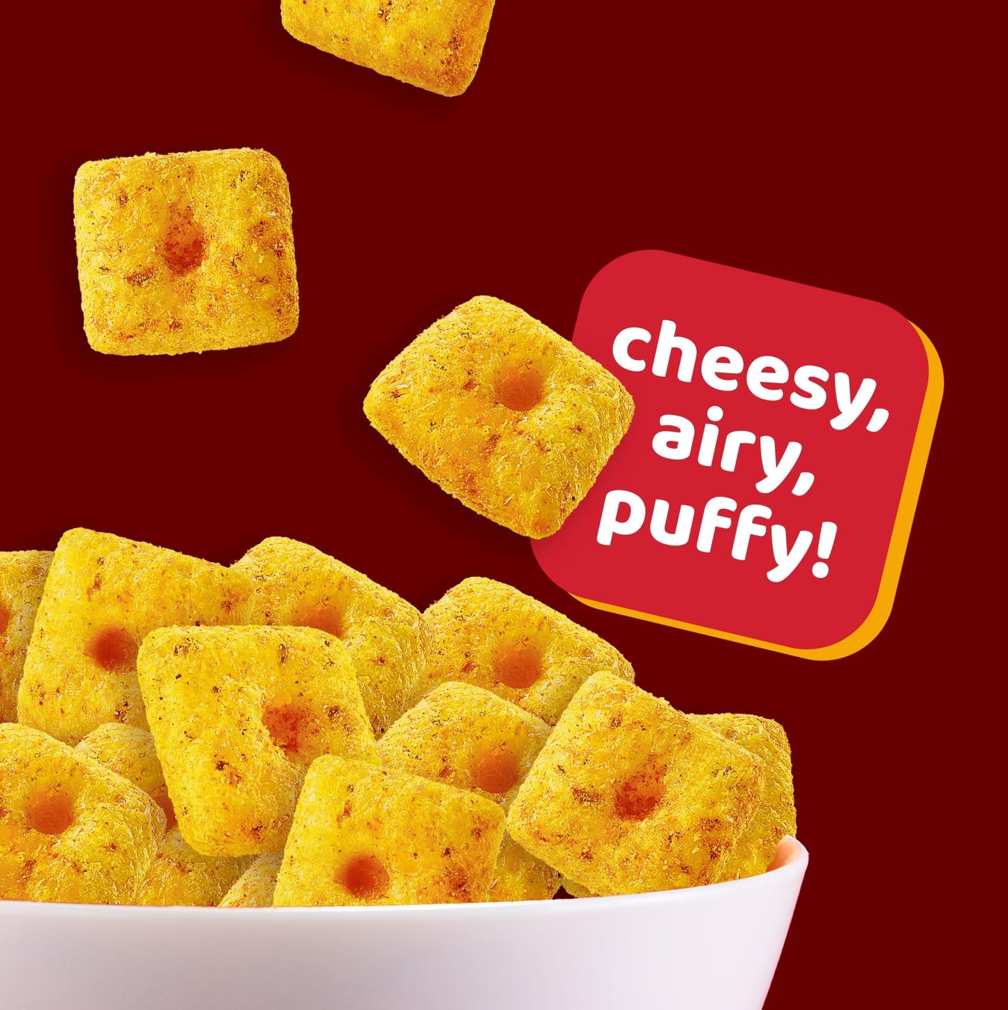 Cheez-It Puff d Cheesy Baked Snacks, Puffed Crackers, Lunch Snacks, Cheese Pizza (6 Bags)