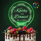 EDSG LED Wedding Cake Topper, Acrylic, 9.45x5.91 inches, Design 2, MR & MRS, Personalized with Name, 7 Color Changes