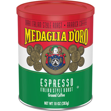 Medaglia D Oro Italian Roast Espresso Style Ground Coffee, 10 Ounces (Pack of 12)