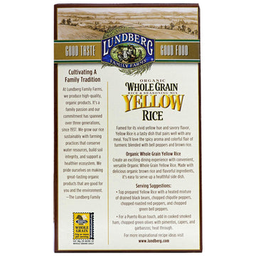 Lundberg Family Farms - Organic Whole Grain Yellow Rice, Savory Blend, Side Dish, Pantry Staple, 100% Whole Grain, Non-GMO, Glut