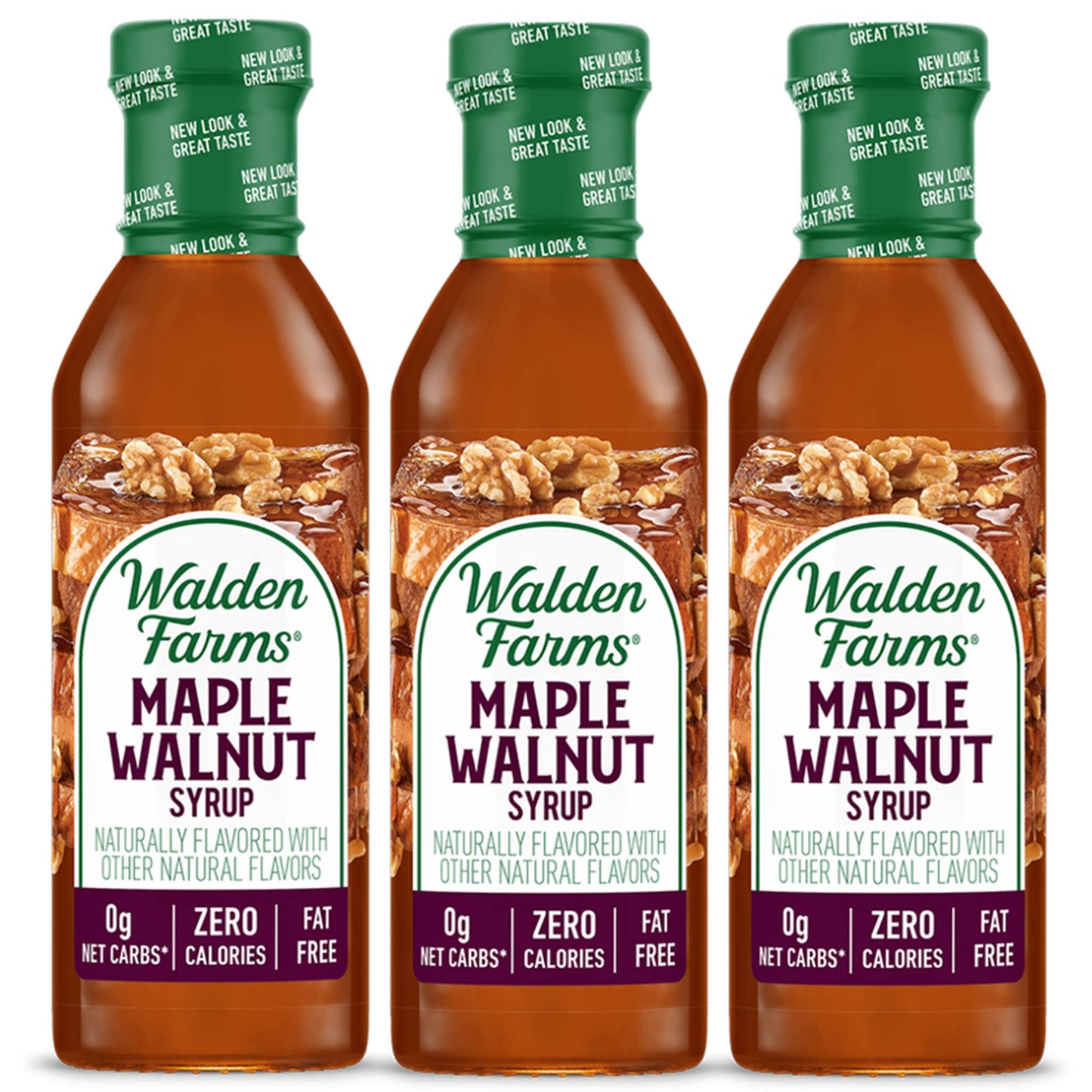 Walden Farms Maple Walnut Syrup 12 Oz (Pack Of 3) Sweet Syrup, Near Zero Fat, Sugar And Calorie, For Pancakes, Waffles, French T