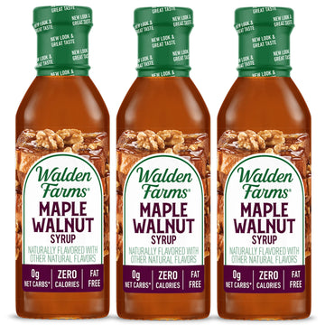 Walden Farms Maple Walnut Syrup 12 Oz (Pack Of 3) Sweet Syrup, Near Zero Fat, Sugar And Calorie, For Pancakes, Waffles, French T