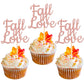 24 Pcs Fall In Love Cupcake Toppers Glitter Bridal Shower Cake Picks Decorations For Wedding Engagement Anniversary Birthday Par