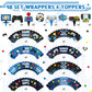 Nuenen 96 Pcs Video Game Cupcake Decoration Game Themed Cupcake Toppers And Wrappers Gamer Birthday Cupcake Picks Game On Cupcak