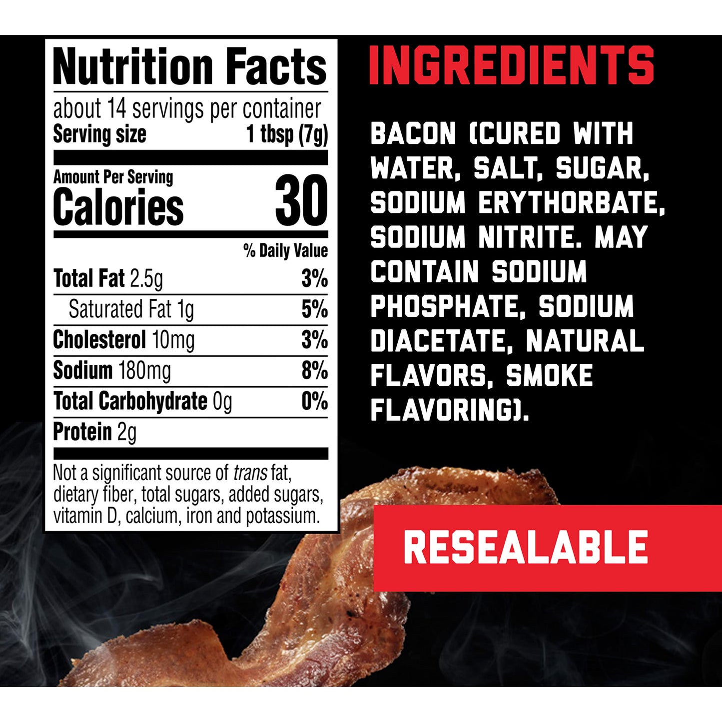 Hormel Black Label Chopped Bacon Snacks Pouch, Fully Cooked, 3.5 oz