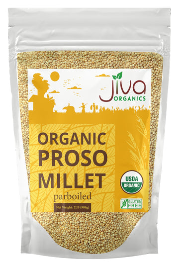 Jiva Organics Proso Millet 2 LB Bag | Whole Grain, Gluten-Free & Organic | High Protein & Fiber-Rich Superfood for Indian Cookin
