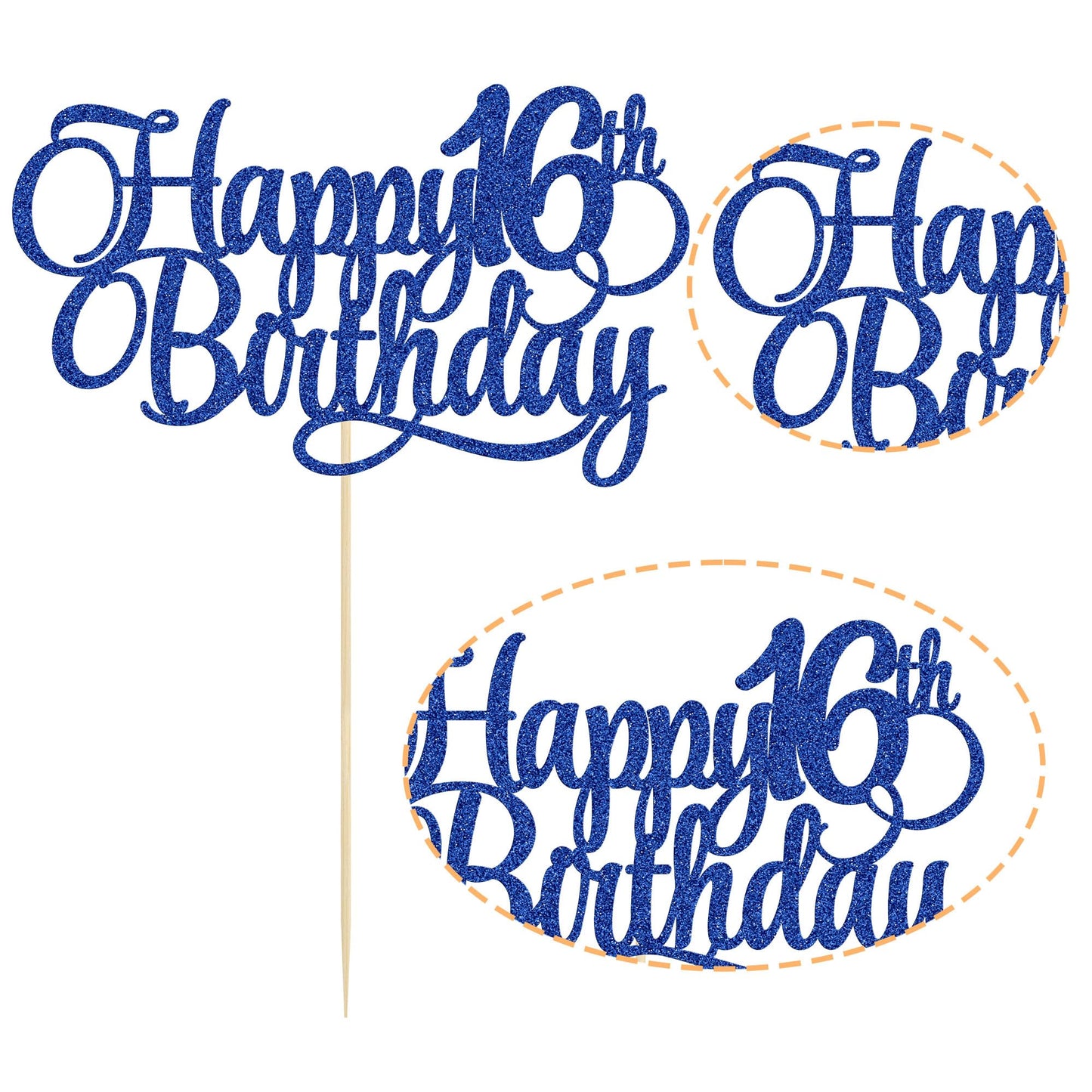 1 Pack Happy 16Th Birthday Cake Topper Glitter Number 16 Sixteen Years Old Birthday Cake Pick Decoration For 16Th Birthday Celeb