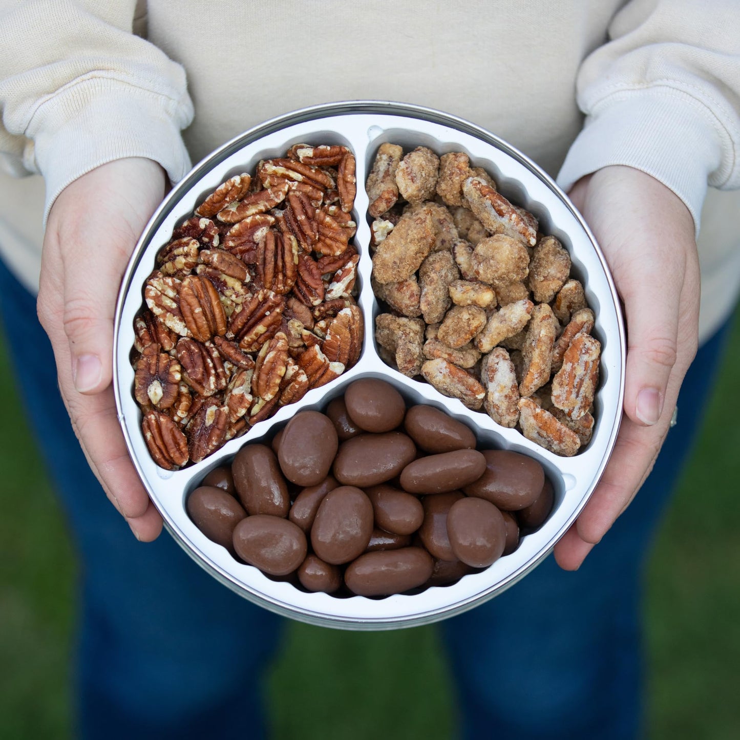 Heaton Pecans Milk Chocolate Covered, Roasted & Praline Glazed Pecan Halves, Christmas, Thanksgiving, Candied Pecans Gift Tin, G