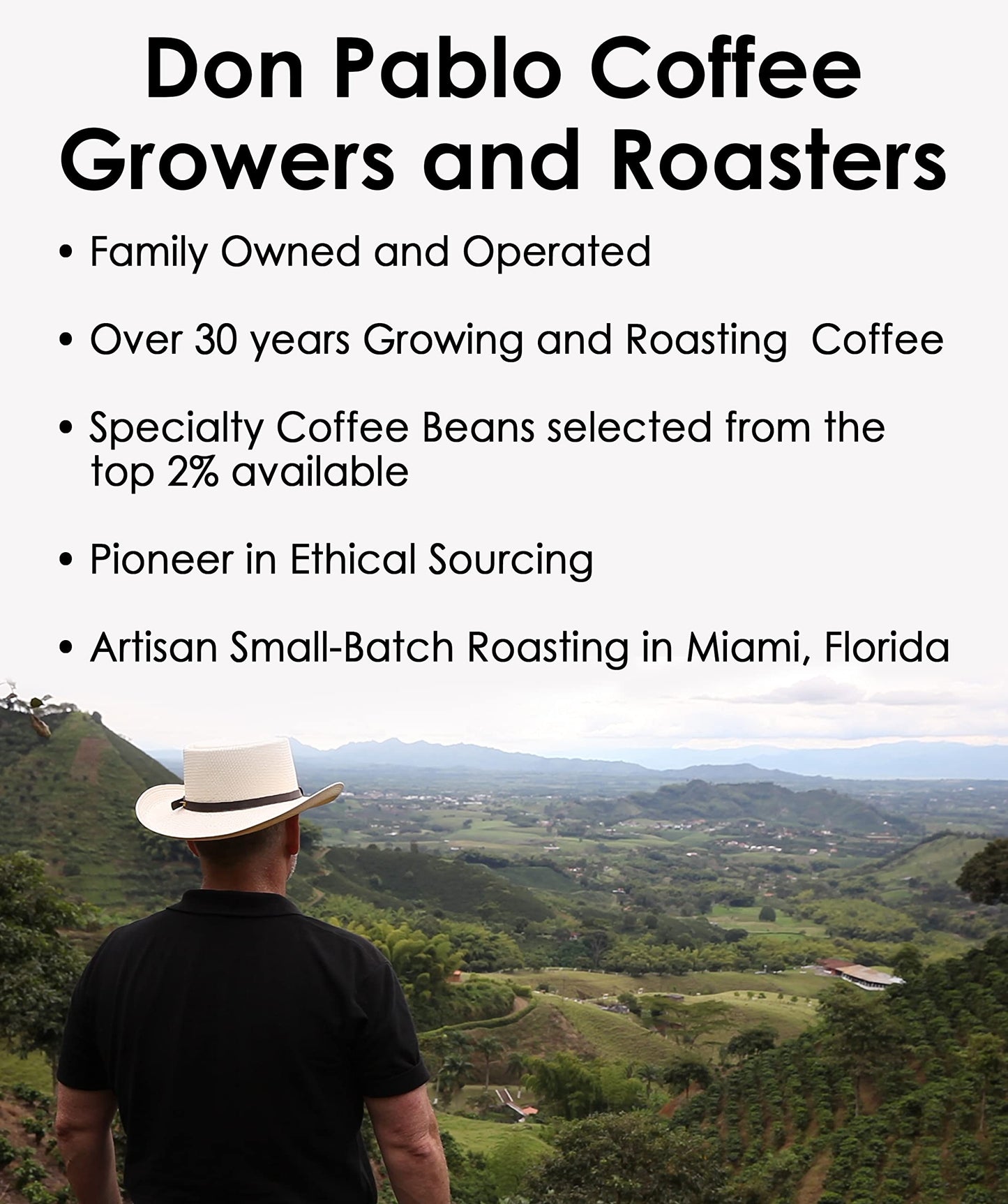 Don Pablo Gourmet Coffee 2LB - Brazil Cerrado Medium Dark Roast Whole Bean, 100% Arabica, Low Acidity, Non-GMO - 32oz Bag