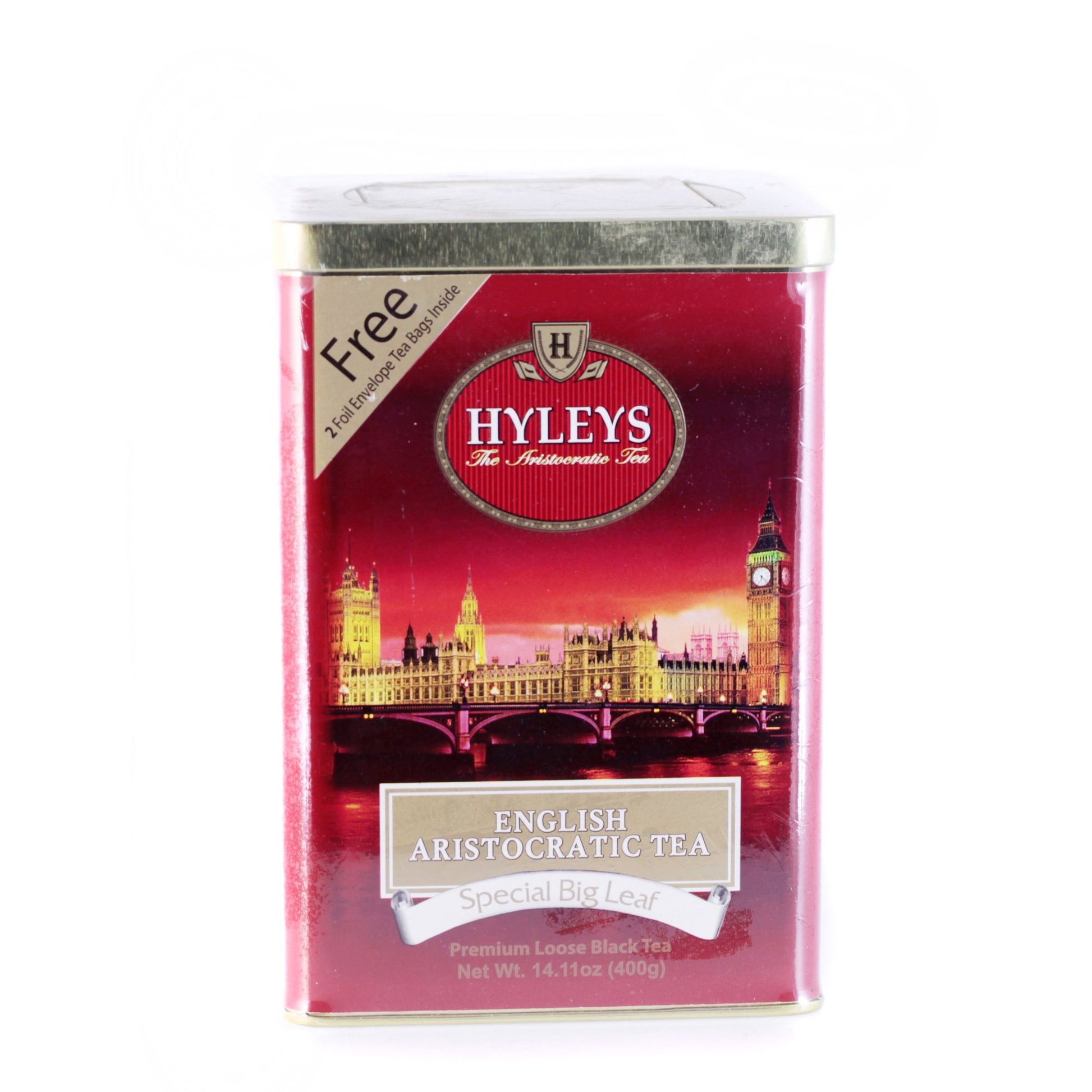 Hyleys English Aristocratic Special Big Leaf Loose Black Tea In Tin - 14.11 Oz (400G) (Pack Of 6) (Gmo Free, Gluten Free, Dairy