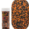 SE Si&Moos Black and Orange Sprinkles Orange and Black Nonpareils Edible Pearls for Cake Decorating Small Pearl Sprinkles Hallow