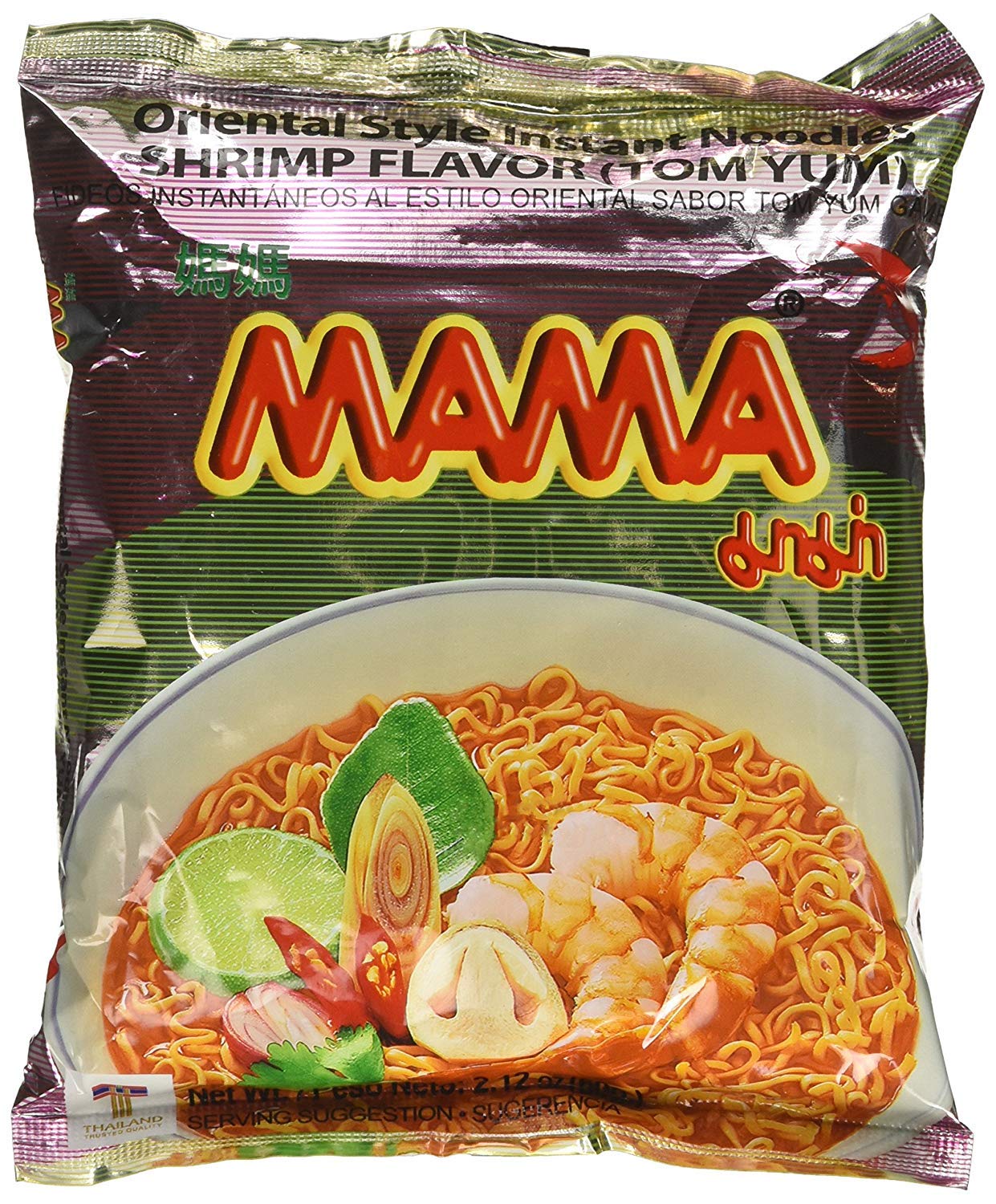 Mama Instant Ramen Noodle, Tom Yum Shrimp Flavor Pack Of 10