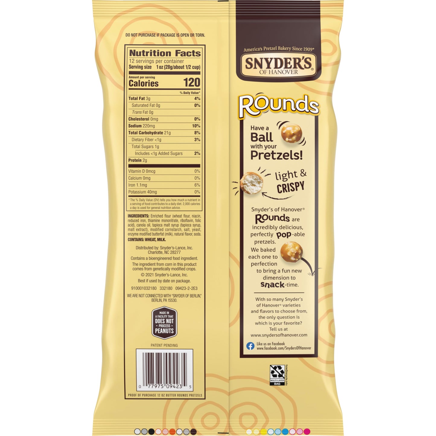 Snyder'S Of Hanover Pretzels, Rounds, Butter, 12 Oz